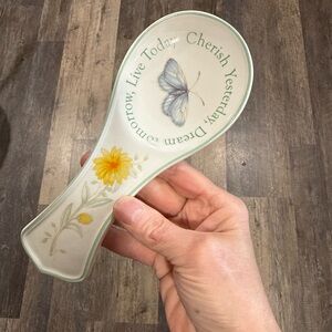 Lenox Butterfly Meadows Blue and Yellow Floral Spoon Rest